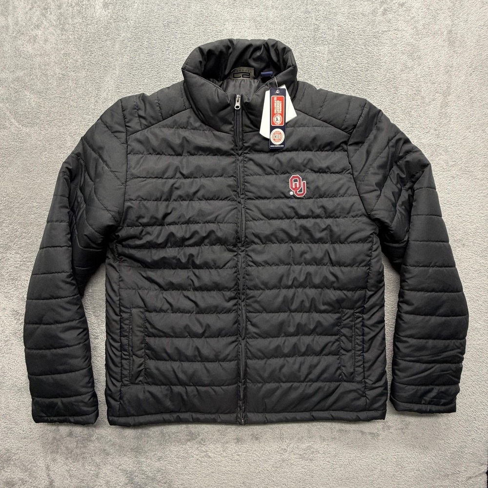 Oklahoma Sooners Jacket Mens‎ XL Black NCAA College Football Puffer Crable
